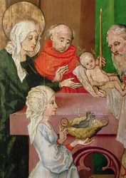 Detail of the Presentation in the Temple, from the Altarpiece of the Dominicans, c.1470-80